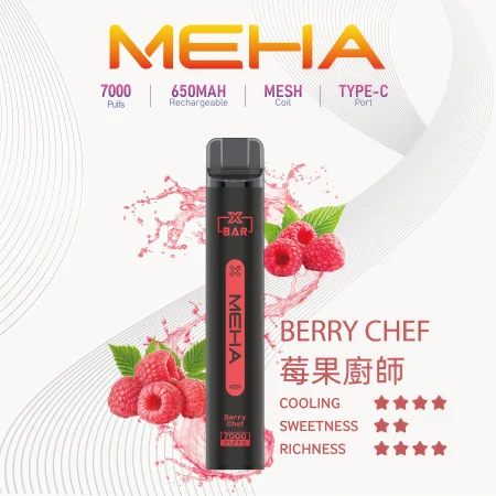 【莓果廚師】MEHA 7000口拋棄式 魅嗨小黑條一次性 買十送一