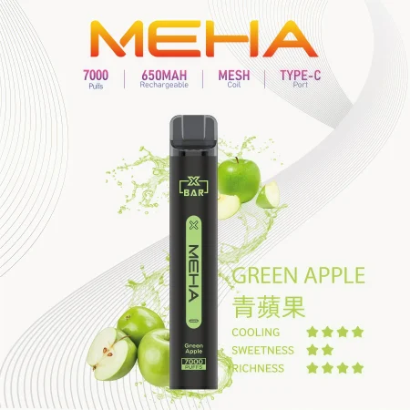 【青蘋果】MEHA 7000口拋棄式 魅嗨小黑條一次性 買十送一
