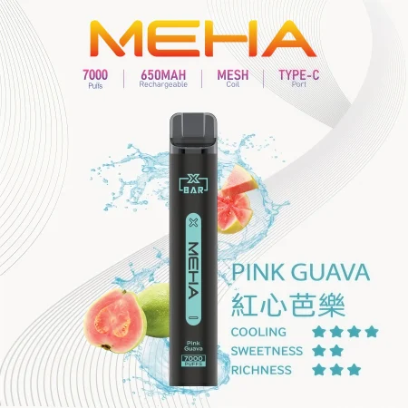 【紅心芭樂】MEHA 7000口拋棄式 魅嗨小黑條一次性 買十送一